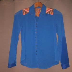 Japna kids sheer blouse with colorful embroidery at the shoulders, size …